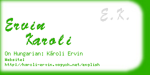 ervin karoli business card